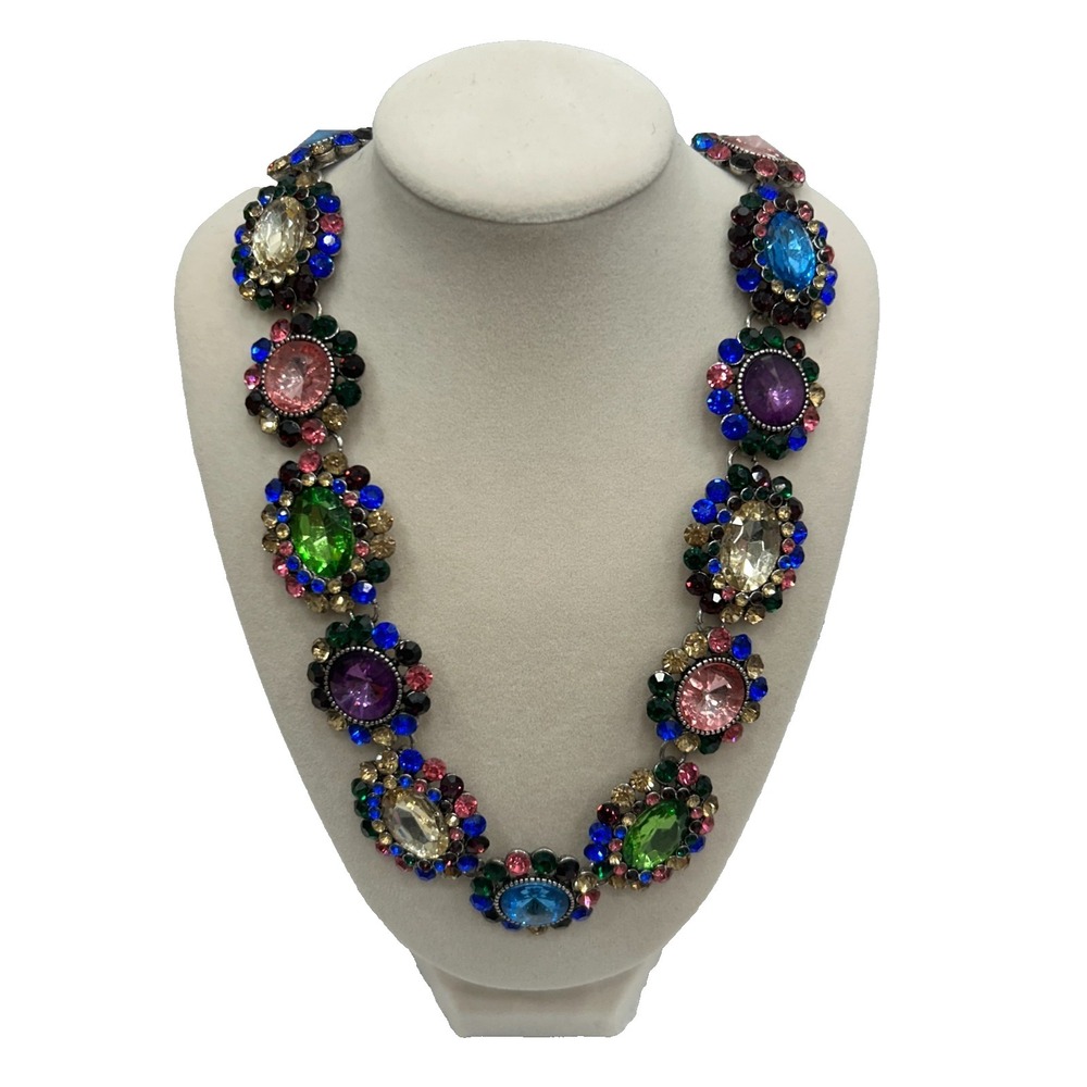 Eye Candy LA Color Collar Necklace Gem Rhinestone Statement Colorful Adjustable